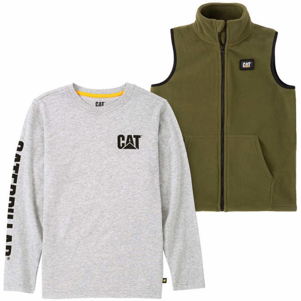 Caterpillar Youth Vest and Long Sleeve Tee